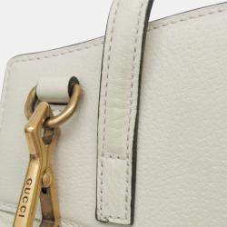 Gucci White Leather Sherry Line Totem Butterfly Shoulder Bag