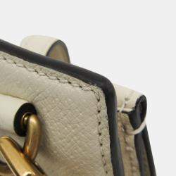 Gucci White Leather Sherry Line Totem Butterfly Shoulder Bag