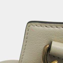 Gucci White Leather Sherry Line Totem Butterfly Shoulder Bag