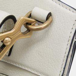 Gucci White Leather Sherry Line Totem Butterfly Shoulder Bag
