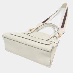 Gucci White Leather Sherry Line Totem Butterfly Shoulder Bag