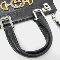 Gucci Black Leather Zumi Shoulder Bag