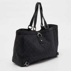 Gucci Black GG Canvas and Leather Abbey D-Ring Shopper Tote