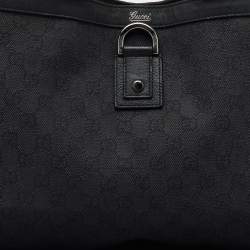 Gucci Black GG Canvas and Leather Abbey D-Ring Shopper Tote