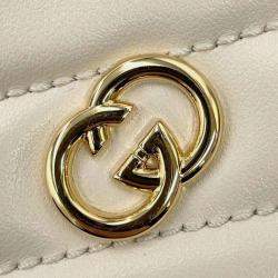 Gucci Ivory Leather Interlocking G Heart Shoulder Bag
