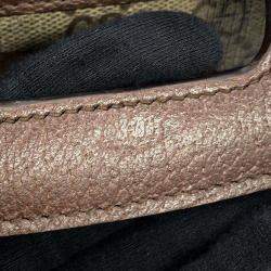 Gucci Brown Multicolor PVC Leather GG Supreme Bamboo Top Handle Bag 