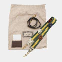 Gucci Brown Multicolor PVC Leather GG Supreme Bamboo Top Handle Bag 