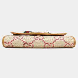 Gucci Beige Yellow Raffia Leather Horsebit Shoulder Bag