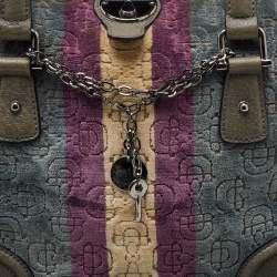 Gucci Multicolor Velvet and Leather Horsebit Treasure Small Boston Bag