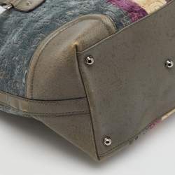 Gucci Multicolor Velvet and Leather Horsebit Treasure Small Boston Bag