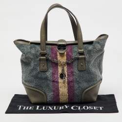 Gucci Multicolor Velvet and Leather Horsebit Treasure Small Boston Bag
