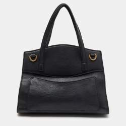 Gucci Black Leather Medium Web Butterfly Embellished Medium Linea Totem Tote