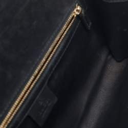 Pre Owned Gucci Black Microguccissima Patent Leather Medium Broadway Clutch