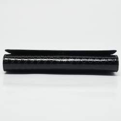 Pre Owned Gucci Black Microguccissima Patent Leather Medium Broadway Clutch
