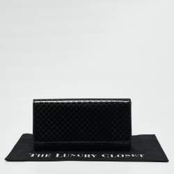 Pre Owned Gucci Black Microguccissima Patent Leather Medium Broadway Clutch