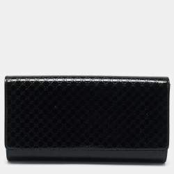 Pre Owned Gucci Black Microguccissima Patent Leather Medium Broadway Clutch