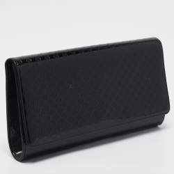 Pre Owned Gucci Black Microguccissima Patent Leather Medium Broadway Clutch