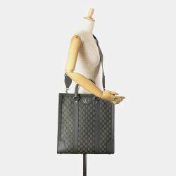 Gucci Grey Medium GG Supreme Ophidia Satchel