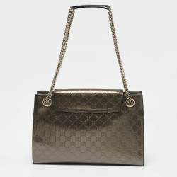 Gucci Metallic Guccissima Patent Leather Large Emily Chain Shoulder Bag