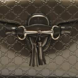 Gucci Metallic Guccissima Patent Leather Large Emily Chain Shoulder Bag