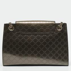 Gucci Metallic Guccissima Patent Leather Large Emily Chain Shoulder Bag