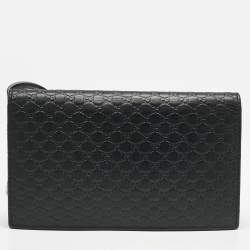Gucci Black Microguccissima Leather Flap Crossbody Bag
