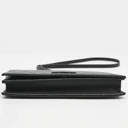 Gucci Black Microguccissima Leather Flap Crossbody Bag