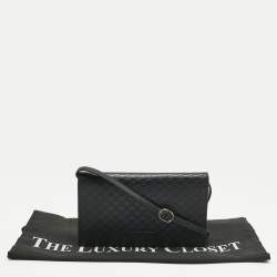 Gucci Black Microguccissima Leather Flap Crossbody Bag