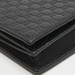 Gucci Black Microguccissima Leather Flap Crossbody Bag