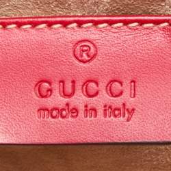 Gucci Red Leather Mini Web Sylvie Top Handle Bag