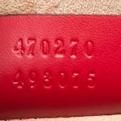 Gucci Red Leather Mini Web Sylvie Top Handle Bag