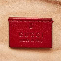 Gucci Red Matelasse Python GG Marmont Zip Pouch 