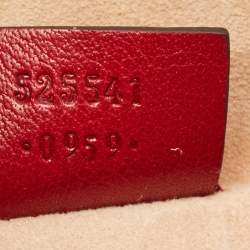 Gucci Red Matelasse Python GG Marmont Zip Pouch 