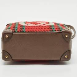 Gucci Multicolor Leather and Tweed Trunk Case Bag