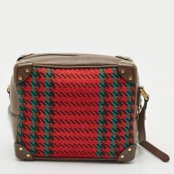 Gucci Multicolor Leather and Tweed Trunk Case Bag