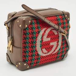 Gucci Multicolor Leather and Tweed Trunk Case Bag