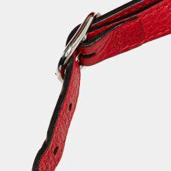 Gucci Red Leather Bamboo Daily Medium Crossbody Bag