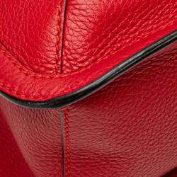 Gucci Red Leather Bamboo Daily Medium Crossbody Bag