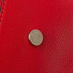 Gucci Red Leather Bamboo Daily Medium Crossbody Bag