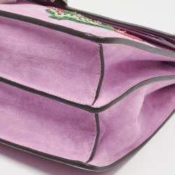 Gucci Pink Suede Medium Patched Embellished Dionysus Shoulder Bag
