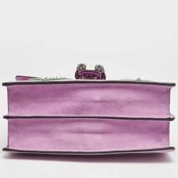 Gucci Pink Suede Medium Patched Embellished Dionysus Shoulder Bag