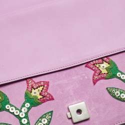 Gucci Pink Suede Medium Patched Embellished Dionysus Shoulder Bag