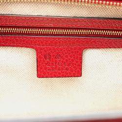 Gucci Red Medium Dollar Calf Soho Top Handle Convertible Tote