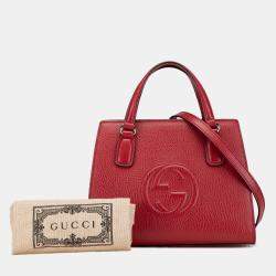 Gucci Red Medium Dollar Calf Soho Top Handle Convertible Tote
