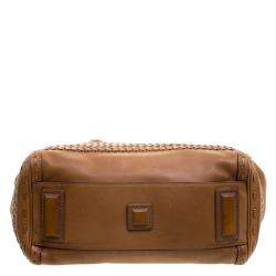 Pre Owned Gucci Brown Leather Medium Handmade Top Handle Satchel