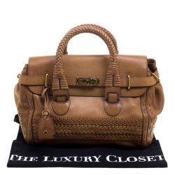 Pre Owned Gucci Brown Leather Medium Handmade Top Handle Satchel