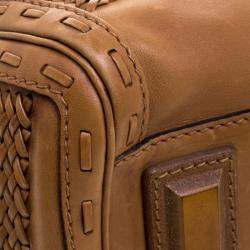 Pre Owned Gucci Brown Leather Medium Handmade Top Handle Satchel