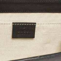 Pre Owned Gucci Black Leather Bow Pearl Embellished Shoulder Bag