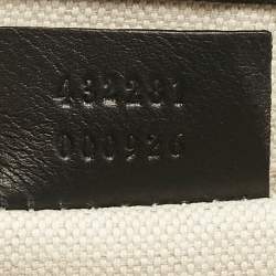 Pre Owned Gucci Black Leather Bow Pearl Embellished Shoulder Bag