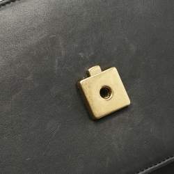 Pre Owned Gucci Black Leather Bow Pearl Embellished Shoulder Bag